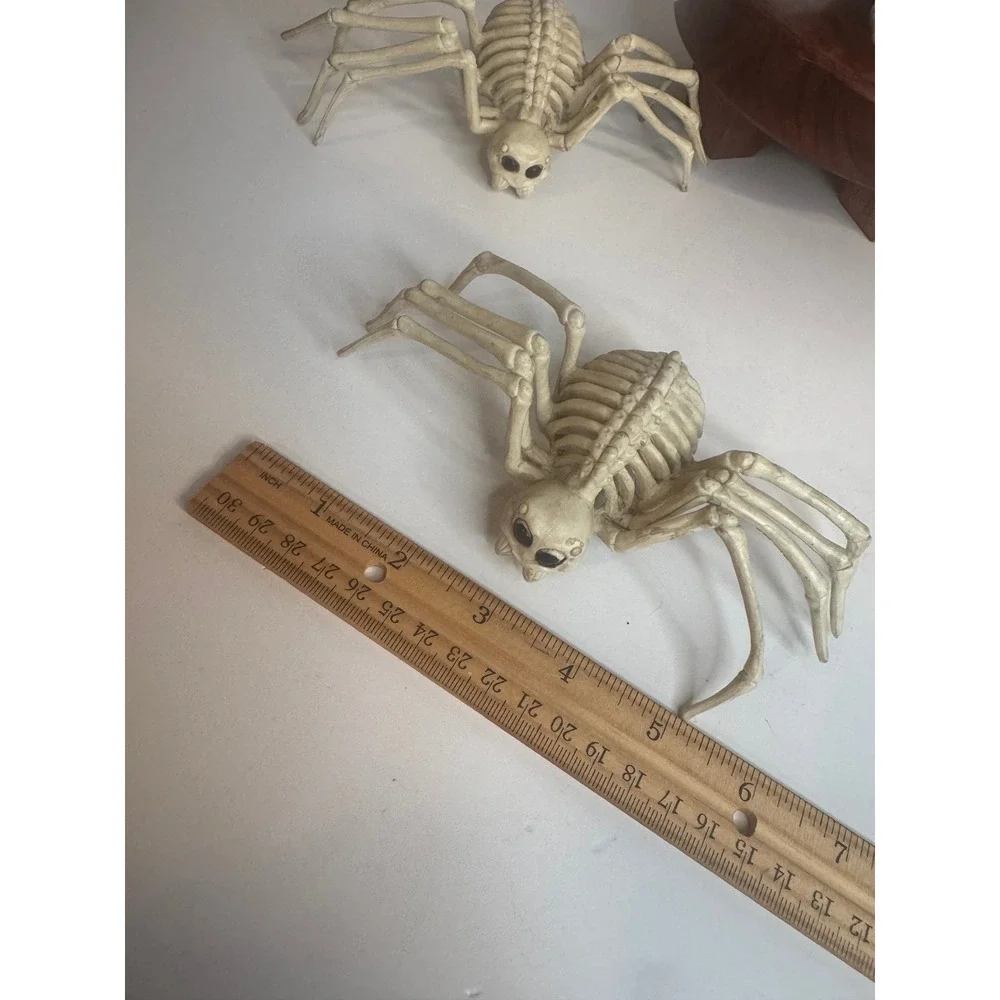 Halloween Skeleton‎ Spider Lot of 4 Creepy Skeleton Spiders Spooky Decor